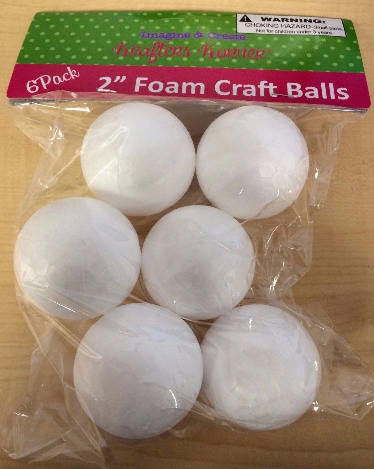 6 Pack 2'' Foam Craft Balls