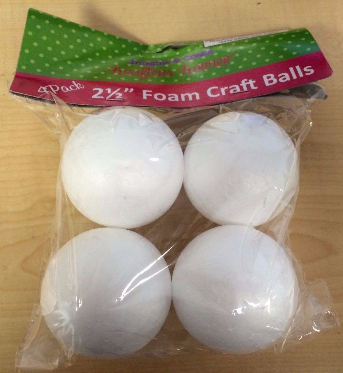 4 Pack 2.5'' Styrofoam Foam Craft Balls