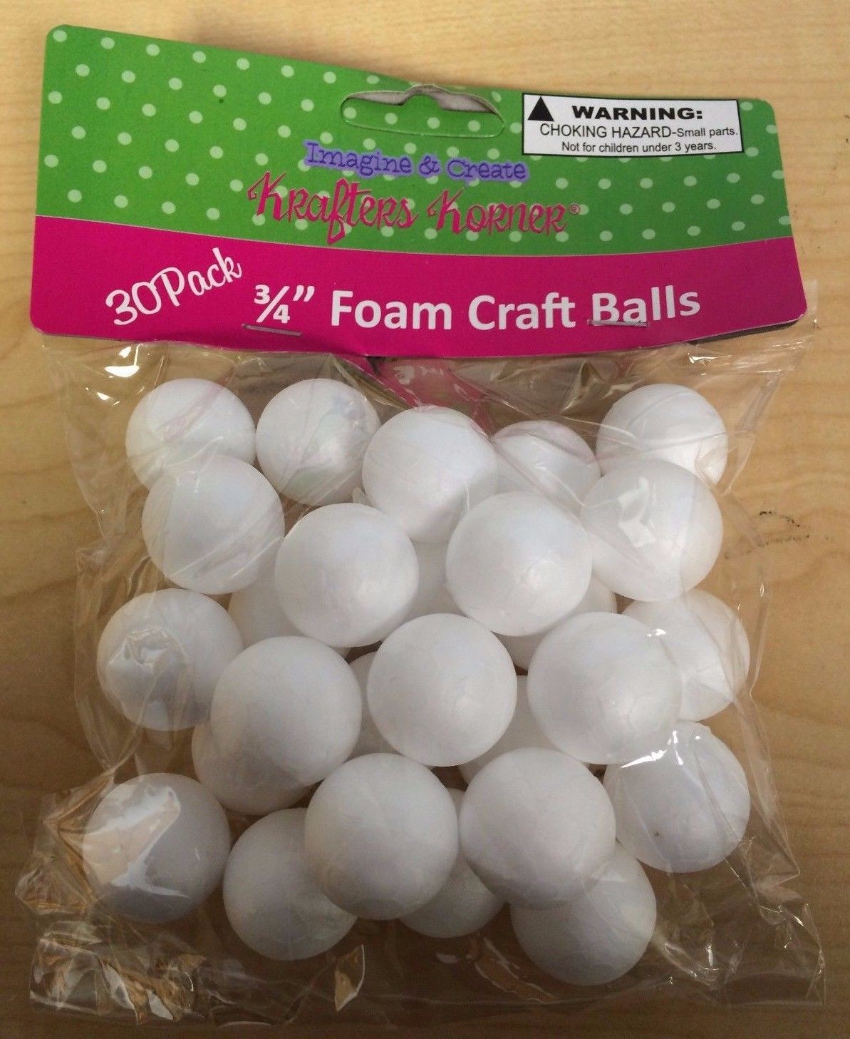 30 Pack 3/4'' Foam Craft Balls