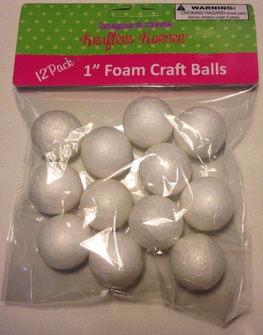 12 Pack 1'' Styrofoam Foam Craft Balls