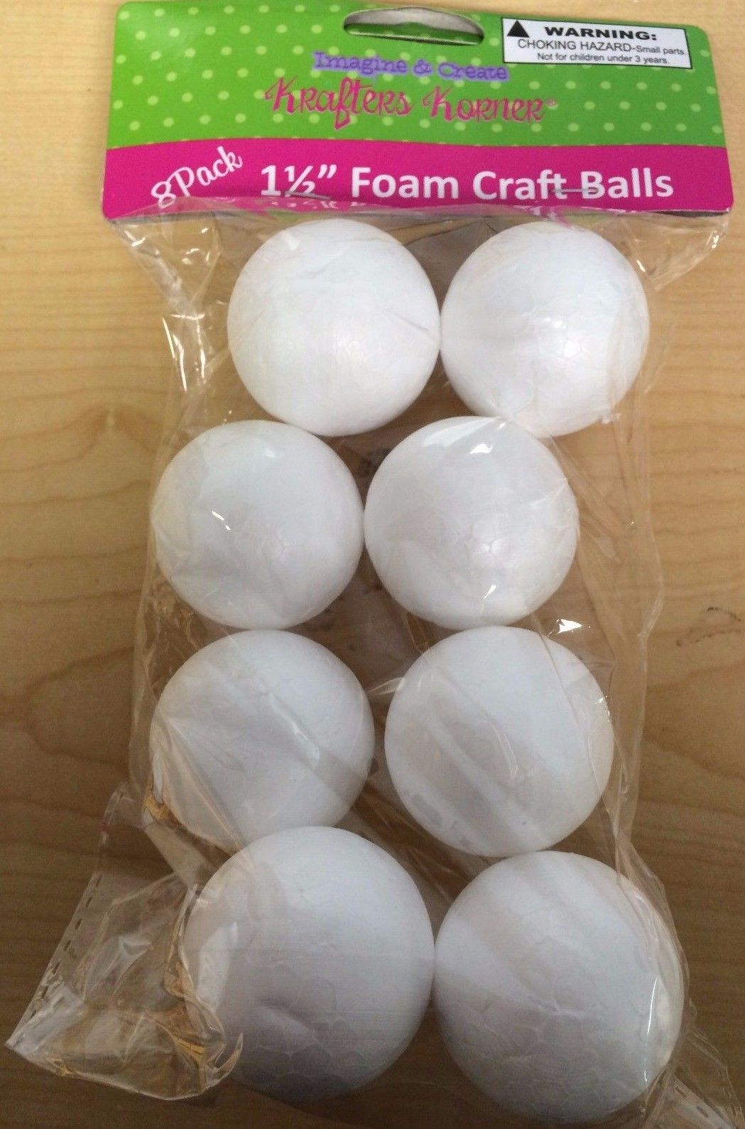 8 Pack 1.5'' Styrofoam Foam Craft Balls