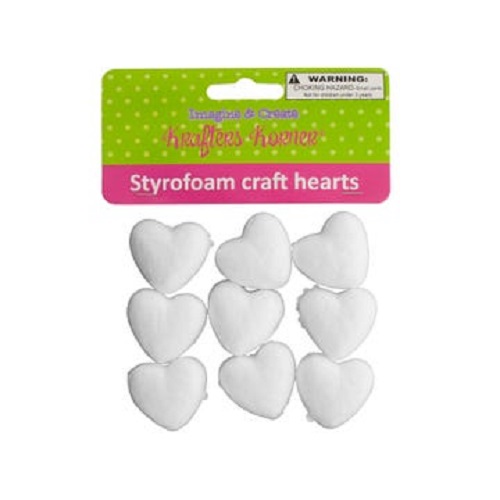 9 Pack 1.5'' Styrofoam Craft Hearts