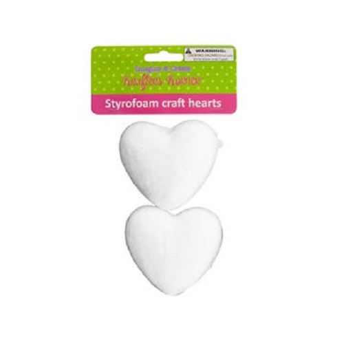 2 Pack 3'' Styrofoam Craft Hearts