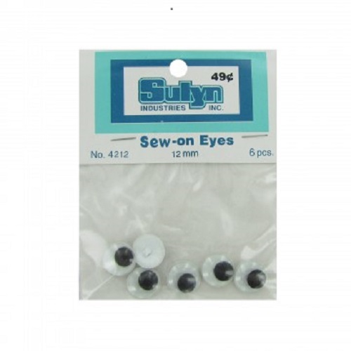 Sew-on Wiggly Eyes (pack of 6)