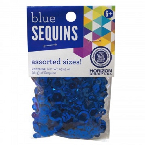 Blue Craft Sequins in Assorted Sizes (3 packs)