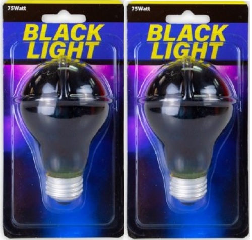 2 Pack Black Light Bulbs (non-UV emitting 75 W)