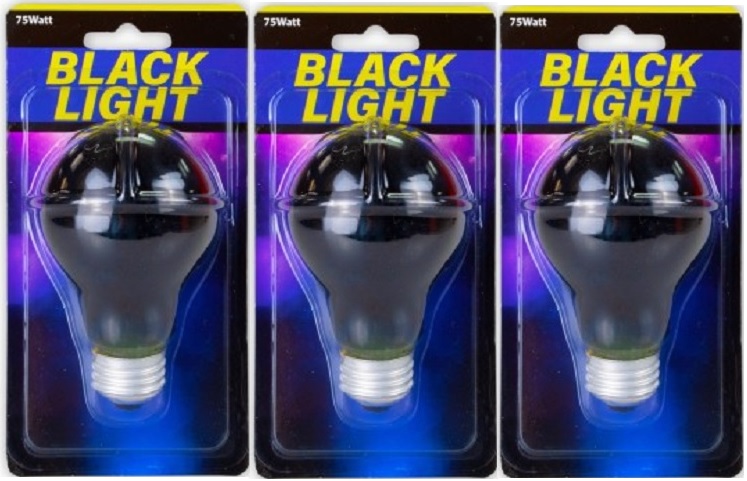 3 Pack Black Light Bulbs (non-UV emitting 75 W)