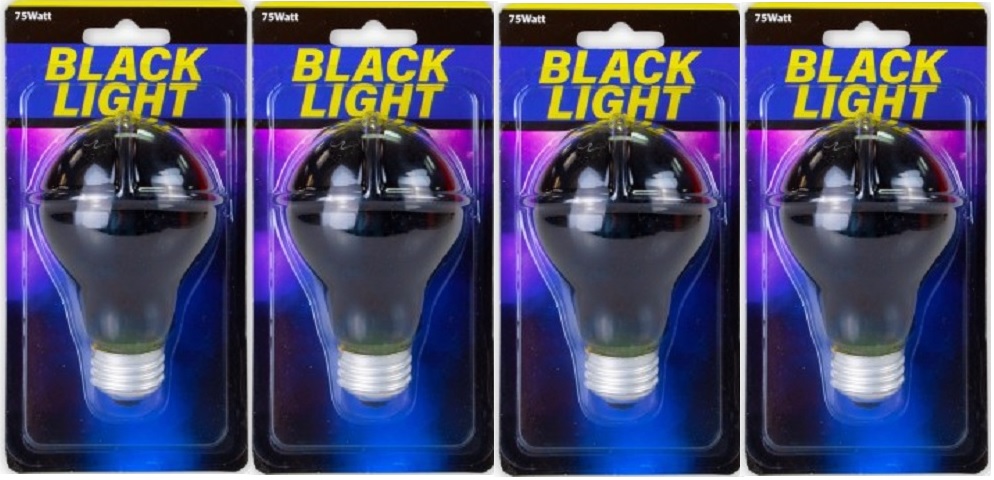 4 Pack Black Light Bulbs (non-UV emitting 75 W)