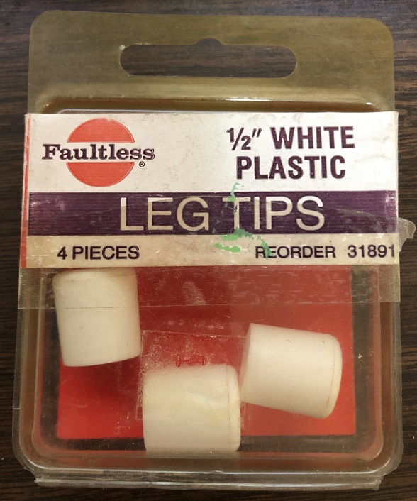 1/2'' White Plastic Leg Tips (4 pack)