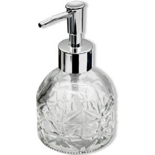 Etched Glass Soap Dispenser with Plastic Pump