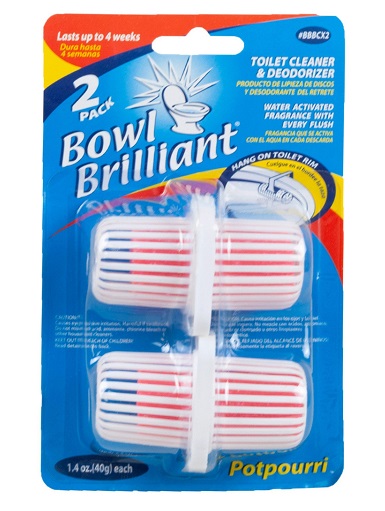 2 Pack Bowl Brilliant Toilet Cleaner and Deodorizer