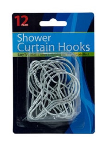 12 Pack Shower Curtain Bath Drape Metal Hooks/Rings