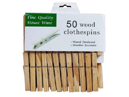50 Count Waxed Hardwood Clothespins