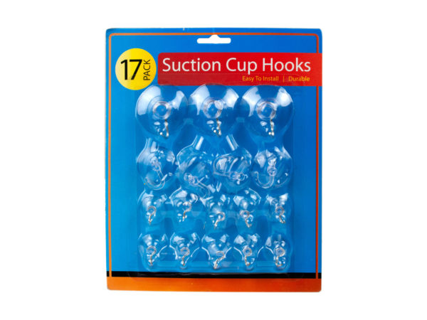 Suction Cup Hooks Set - 17 Pcs (3 Sizes)