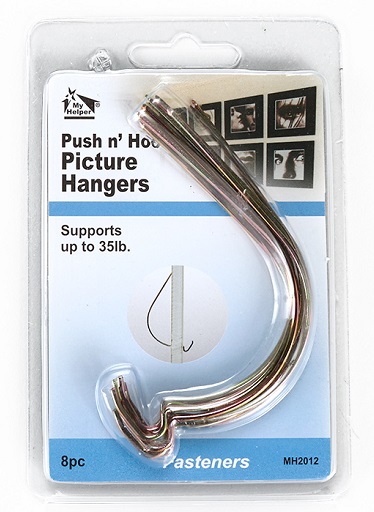 8-Pack Push n' Hook Picture Hangers