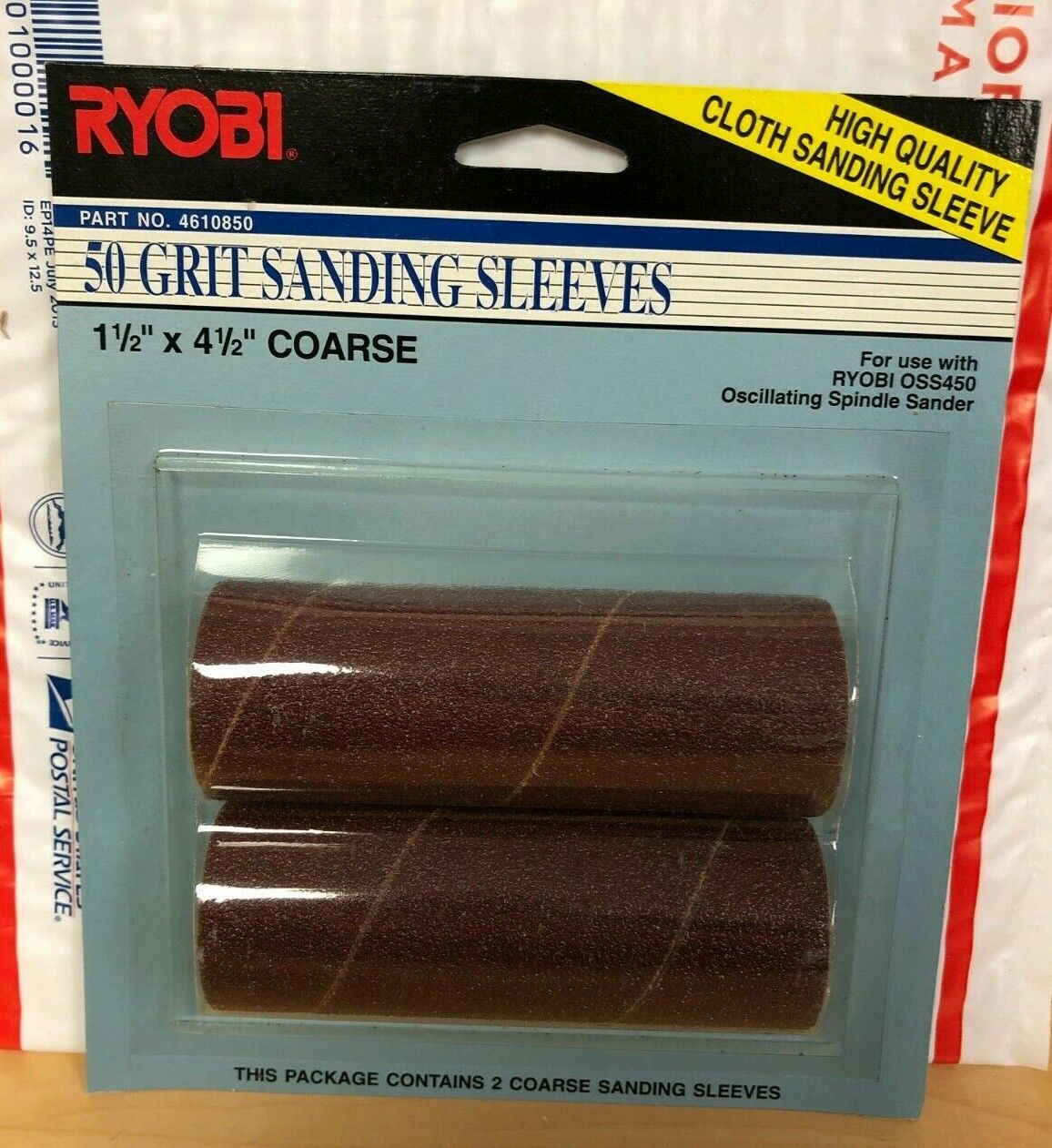 Ryobi OSS450 Oscillating Spindle 50 Grit Sanding Sleeves - 1.5'' x 4.5'' Coarse
