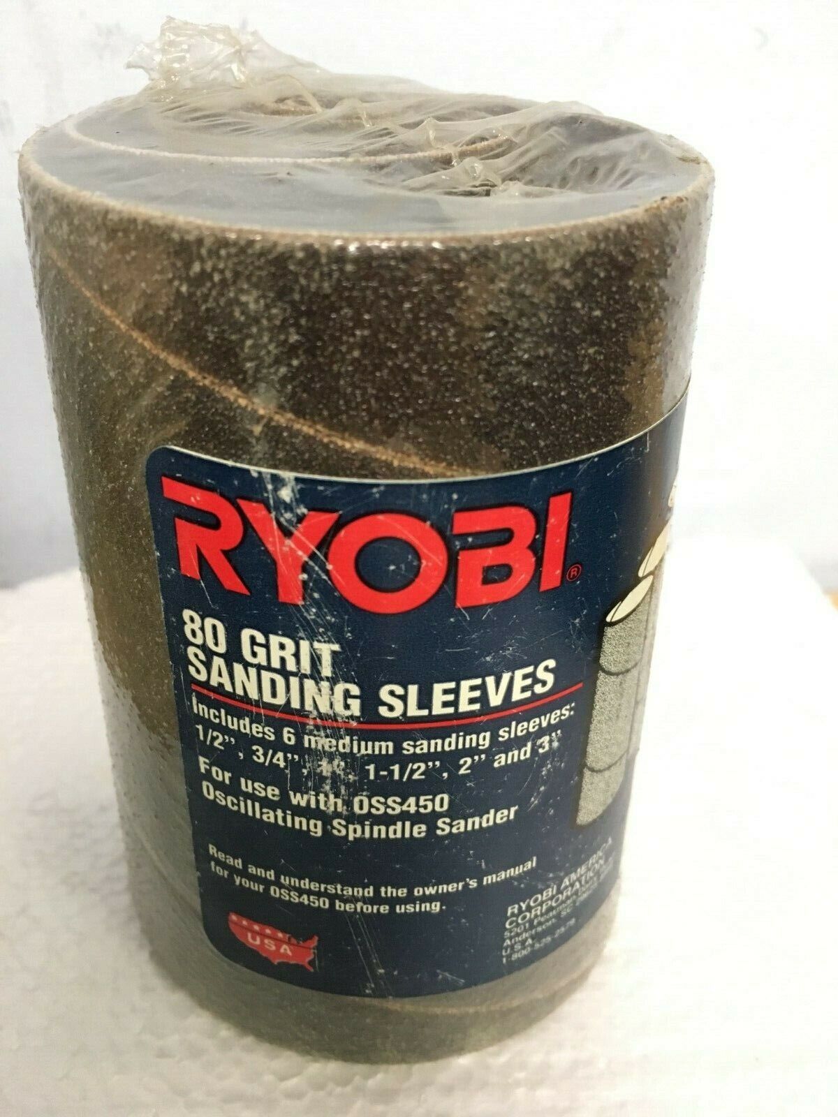 Ryobi 80 Grit Sanding Sleeves (6 Medium: 1/2''-3/4''-1''-1.5''-2''-3'')