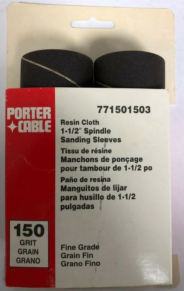 Porter Cable 1.5'' x 4.5'' 150 Grit Spindle Resin Cloth Sanding Sleeve (2 pk)