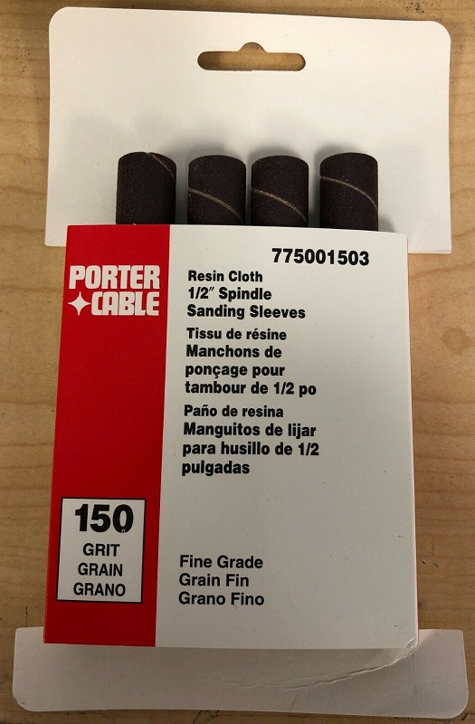 Porter Cable 1/2'' x 4.5'' 150 Grit Spindle Resin Cloth Sanding Sleeve (4 pk)