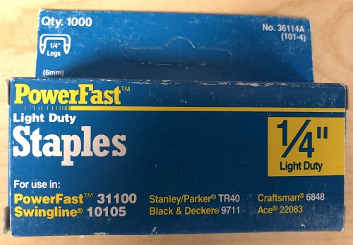 Powerfast 1/4'' Light Duty Staples 36114 (1000 Count Box)