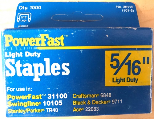 Powerfast 5/16'' Light Duty Staples 36115 (1000 Count Box)