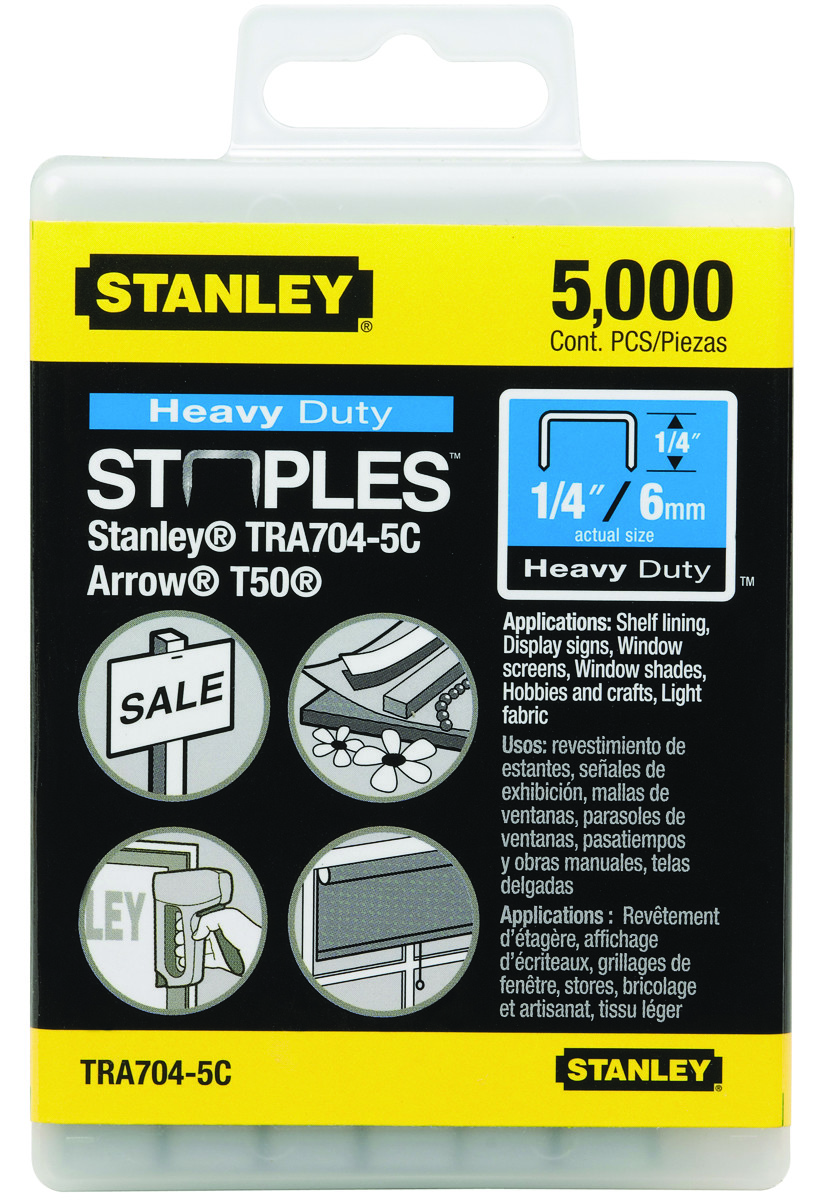 9X (9 5000 ct boxes) Stanley Heavy Duty TRA704-5C Staples (45000 ct total)