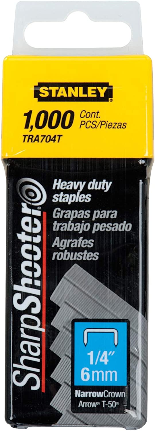 Stanley TRA704T 1/4'' Narrow Crown Staples (1000 ct Pack)