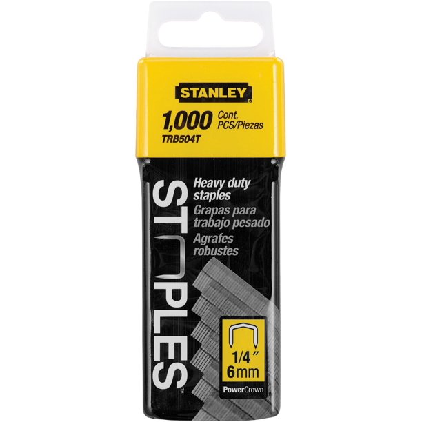 Stanley TRB504T 1/4'' Narrow Crown Staples (1000 ct Pack)