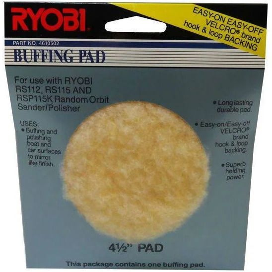 Ryobi 4.5-Inch Buffing/Polish Pad with Hook and Loop Backing 4610502