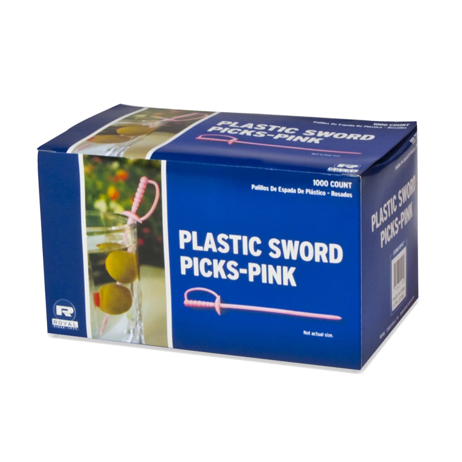 Royal Paper 1000/Box Pink Plastic Sword 3.25'' Food Picks