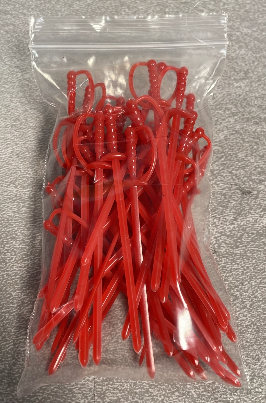 50 Pack Red Plastic Sword 3.25'' Cocktail/Appetizer Picks