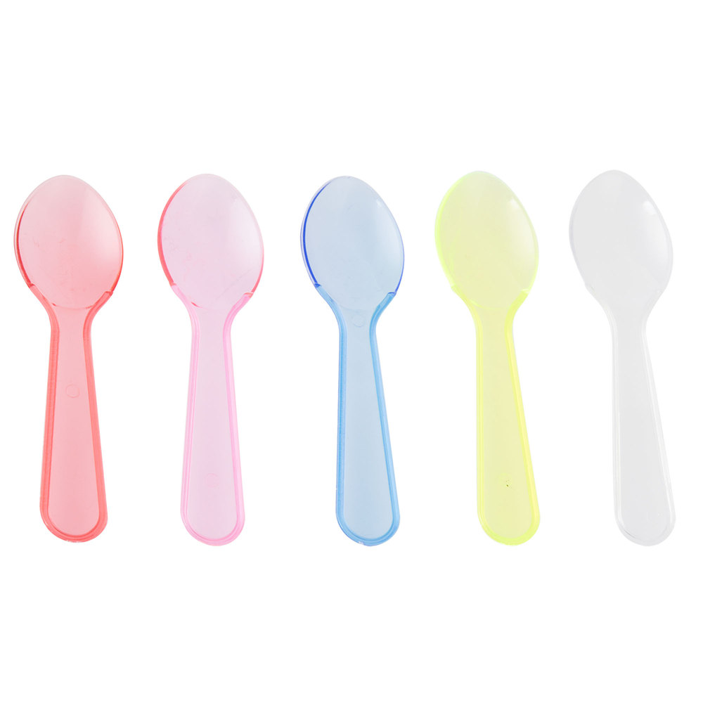 25 3'' Neon Plastic Taster Spoons