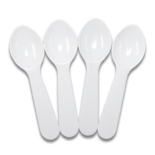 200 3'' White Plastic Taster Spoons