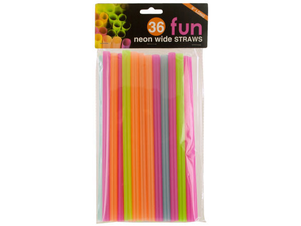 36 9'' Neon Extra-Wide Jumbo Straws