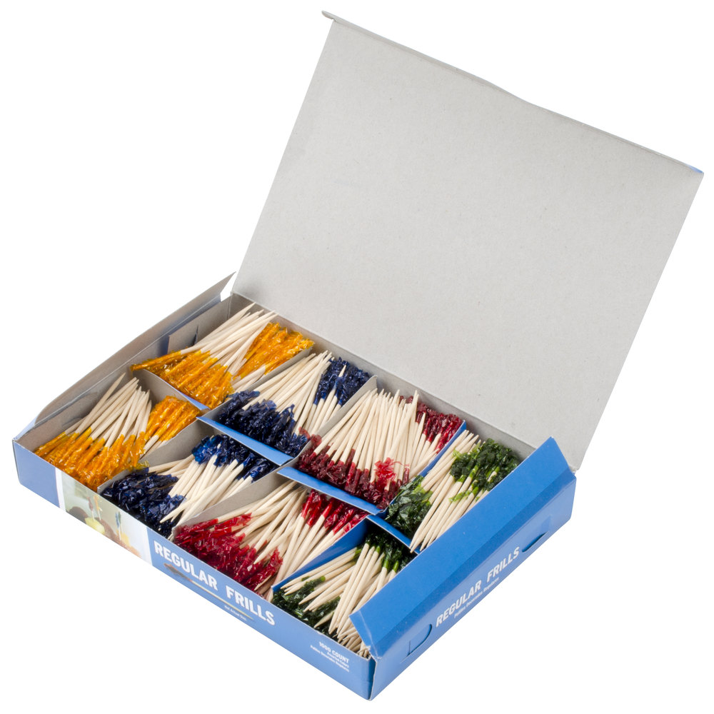 Royal Regular Frills Toothpicks 2 3/4'' (1000 Ct Box)
