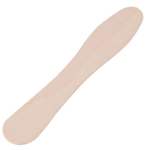 100 Wooden 3 1/2'' Popsicle/Ice Cream Mini-Taster Spoons