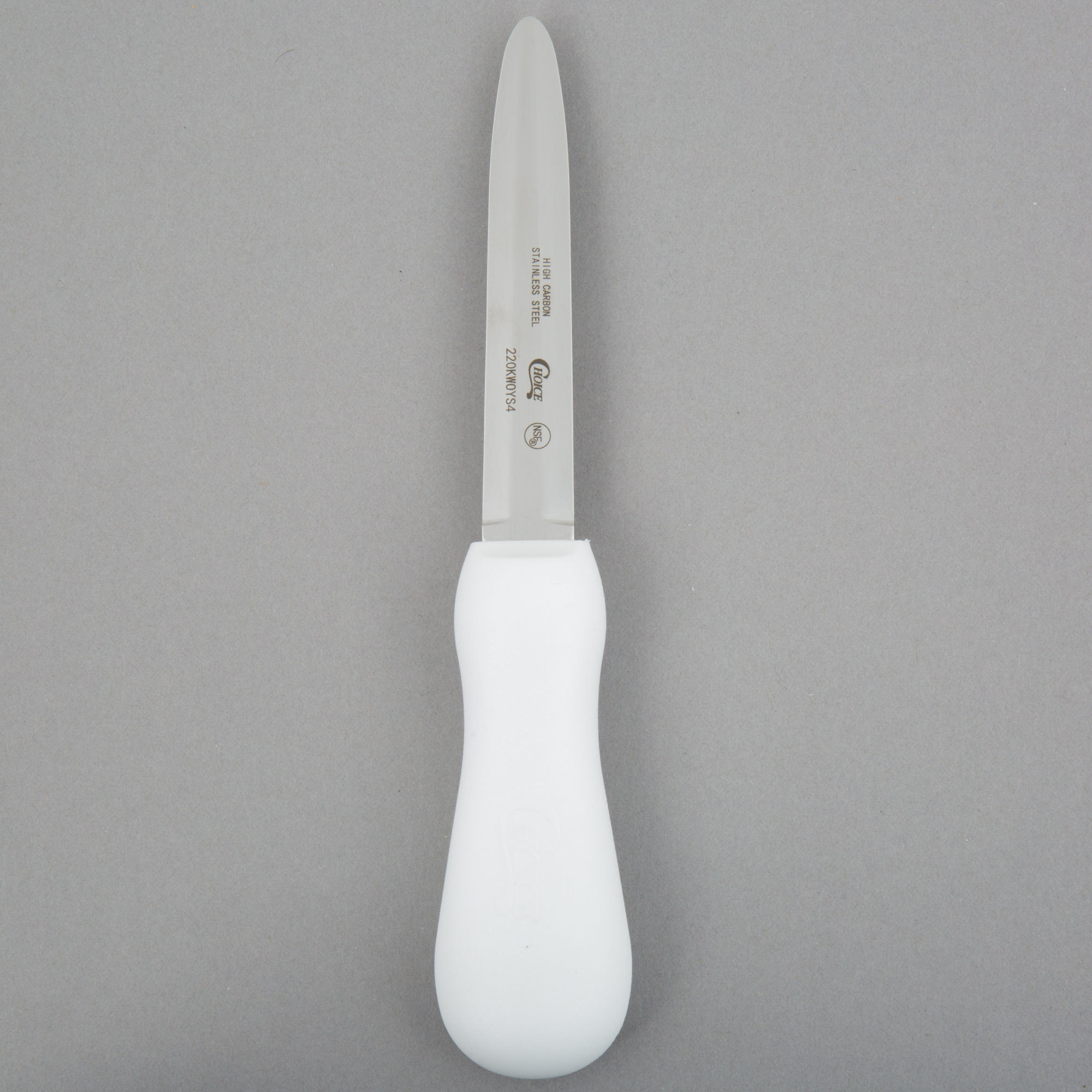 4'' White Galveston Style Oyster Knife