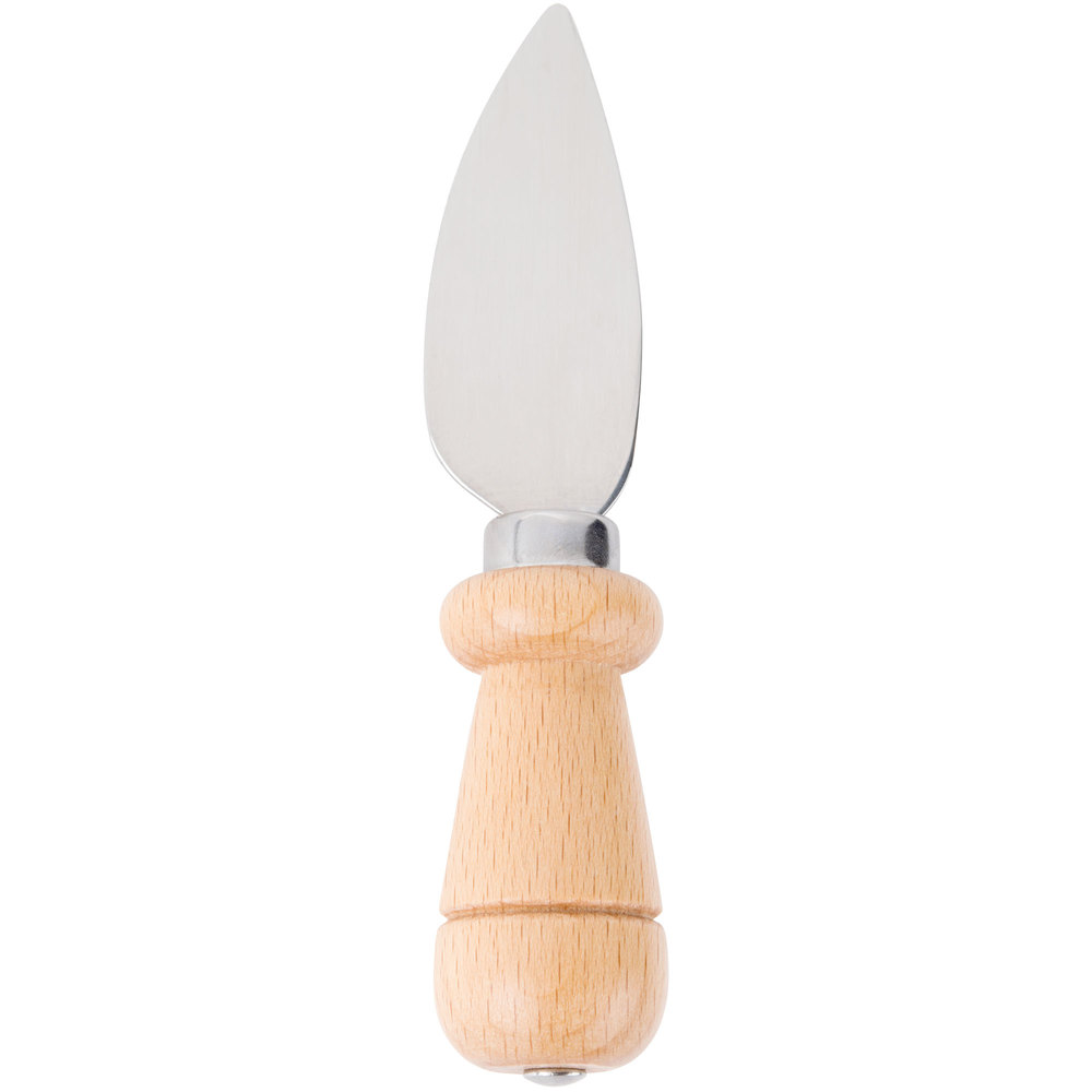 4 7/8'' Stainless Steel Hard Cheese Knife with Beechwood Handle