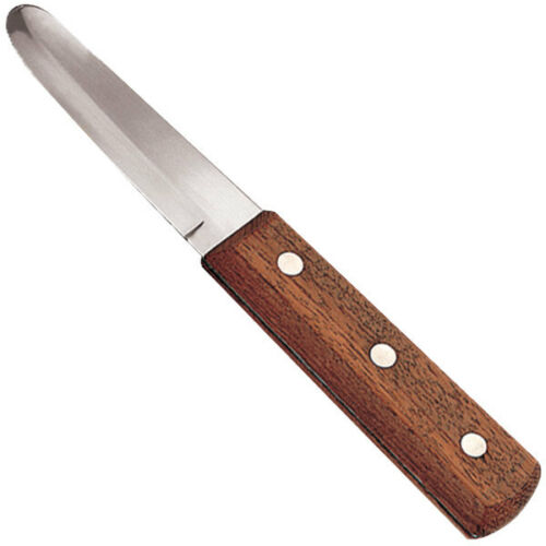 3'' Stainless Steel Clam Knife w/ Riveted Wood Handle