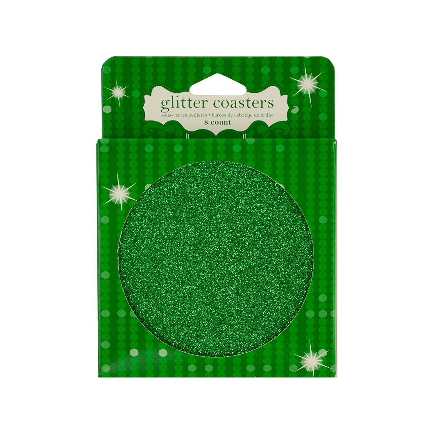 Green Glitz Glitter Coasters (set of 8)