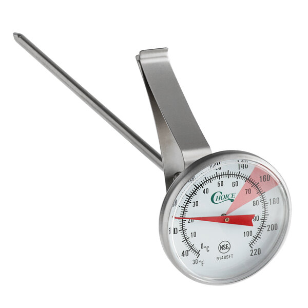 8'' Hot Beverage/Milk Frothing Thermometer - 30 to 220 Degrees Fahrenheit