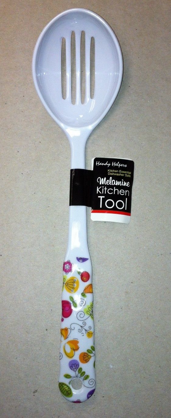 Floral Melamine Slotted Spoon