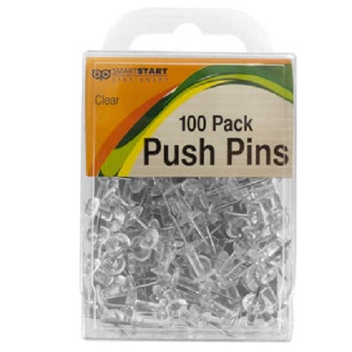 100 Pack Clear Push Pins