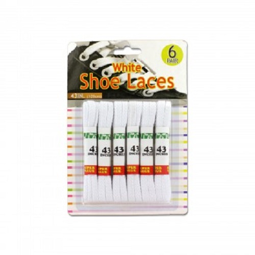 White Shoe Laces 43'' - Pack of 6