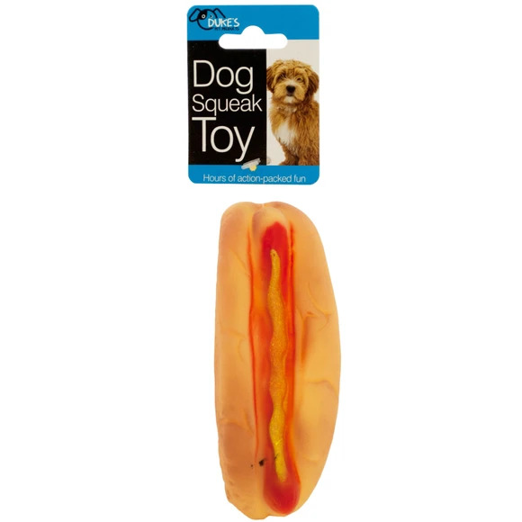Hot Dog Squeak Dog Toy