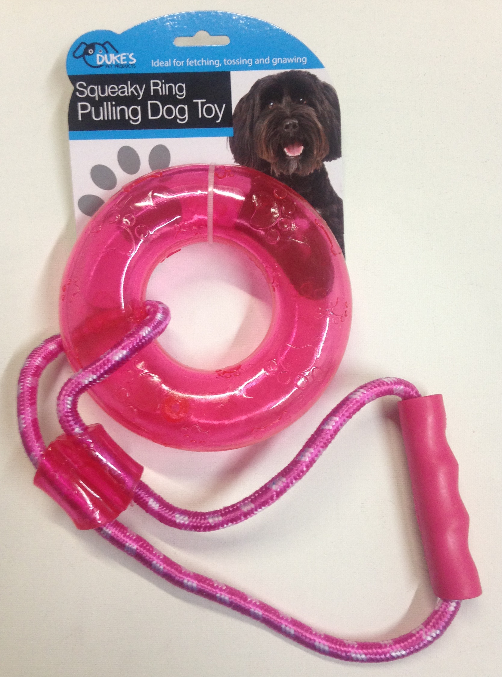 Squeaky Ring Dog Pulling Toy (pink)