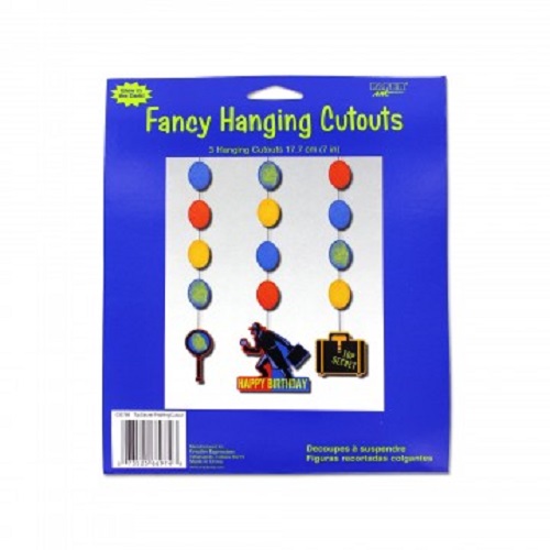 Top Secret Agent Fancy Hanging Party Cutouts (small)