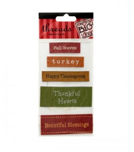 Thanksgiving Woven Labels - Great for Scrapbooking!
