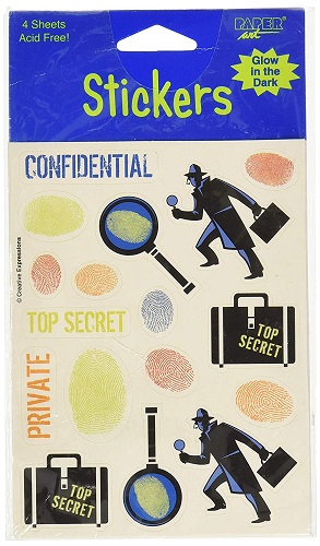 Top Secret Agent Glow-In-The-Dark Stickers