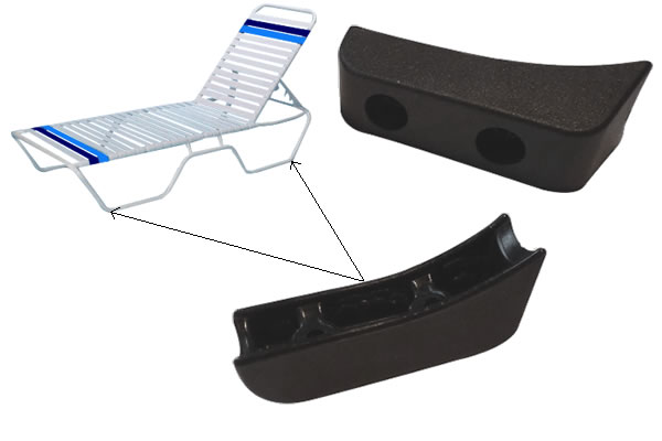 2 Sled Glides For Sled Based Chaise Lounges - Fits 1'' Tube